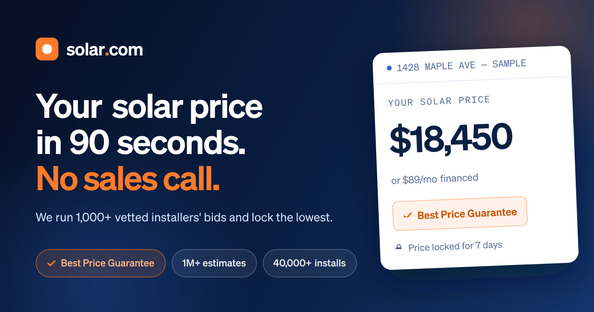 Your Solar Price in 90 Seconds | Solar.com